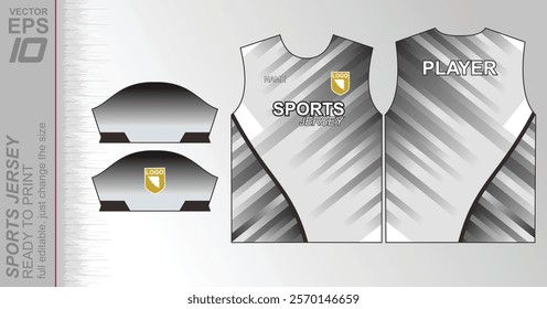 Modern ready-to-print jersey design with dynamic lines and vibrant colors. Perfect for football, basketball, cycling, or sportswear. High-quality, customizable vector file for instant printing.