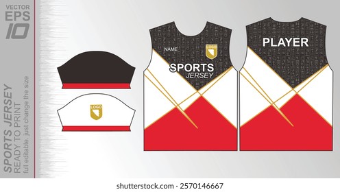 Modern ready-to-print jersey design with dynamic lines and vibrant colors. Perfect for football, basketball, cycling, or sportswear. High-quality, customizable vector file for instant printing.