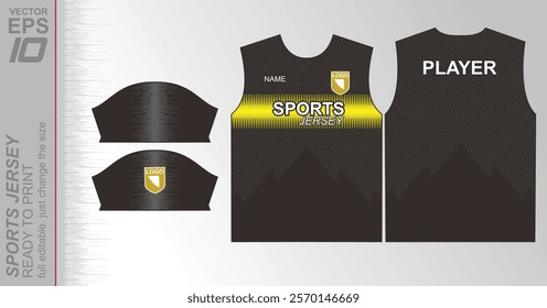 Modern ready-to-print jersey design with dynamic lines and vibrant colors. Perfect for football, basketball, cycling, or sportswear. High-quality, customizable vector file for instant printing.