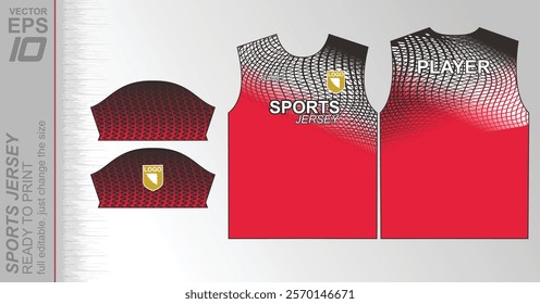 Modern ready-to-print jersey design with dynamic lines and vibrant colors. Perfect for football, basketball, cycling, or sportswear. High-quality, customizable vector file for instant printing.