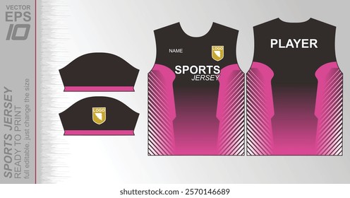 Modern ready-to-print jersey design with dynamic lines and vibrant colors. Perfect for football, basketball, cycling, or sportswear. High-quality, customizable vector file for instant printing.