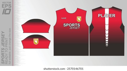 Modern ready-to-print jersey design with dynamic lines and vibrant colors. Perfect for football, basketball, cycling, or sportswear. High-quality, customizable vector file for instant printing.