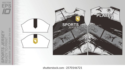 Modern ready-to-print jersey design with dynamic lines and vibrant colors. Perfect for football, basketball, cycling, or sportswear. High-quality, customizable vector file for instant printing.