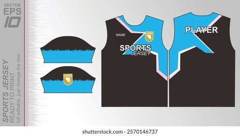 Modern ready-to-print jersey design with dynamic lines and vibrant colors. Perfect for football, basketball, cycling, or sportswear. High-quality, customizable vector file for instant printing.