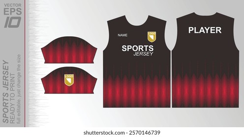 Modern ready-to-print jersey design with dynamic lines and vibrant colors. Perfect for football, basketball, cycling, or sportswear. High-quality, customizable vector file for instant printing.