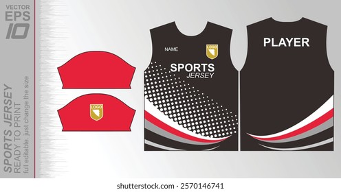 Modern ready-to-print jersey design with dynamic lines and vibrant colors. Perfect for football, basketball, cycling, or sportswear. High-quality, customizable vector file for instant printing.