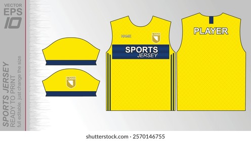 Modern ready-to-print jersey design with dynamic lines and vibrant colors. Perfect for football, basketball, cycling, or sportswear. High-quality, customizable vector file for instant printing.