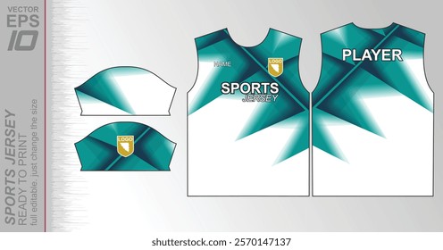 Modern ready-to-print jersey design with dynamic lines and vibrant colors. Perfect for football, basketball, cycling, or sportswear. High-quality, customizable vector file for instant printing.