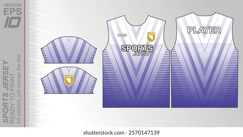 Modern ready-to-print jersey design with dynamic lines and vibrant colors. Perfect for football, basketball, cycling, or sportswear. High-quality, customizable vector file for instant printing.