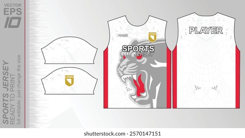 Modern ready-to-print jersey design with dynamic lines and vibrant colors. Perfect for football, basketball, cycling, or sportswear. High-quality, customizable vector file for instant printing.