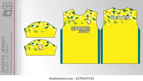 Modern ready-to-print jersey design with dynamic lines and vibrant colors. Perfect for football, basketball, cycling, or sportswear. High-quality, customizable vector file for instant printing.