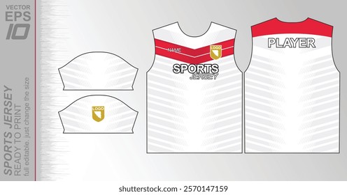 Modern ready-to-print jersey design with dynamic lines and vibrant colors. Perfect for football, basketball, cycling, or sportswear. High-quality, customizable vector file for instant printing.