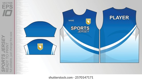 Modern ready-to-print jersey design with dynamic lines and vibrant colors. Perfect for football, basketball, cycling, or sportswear. High-quality, customizable vector file for instant printing.