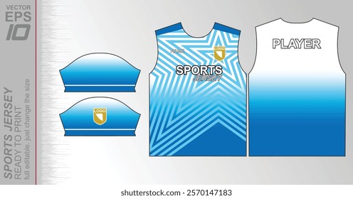 Modern ready-to-print jersey design with dynamic lines and vibrant colors. Perfect for football, basketball, cycling, or sportswear. High-quality, customizable vector file for instant printing.