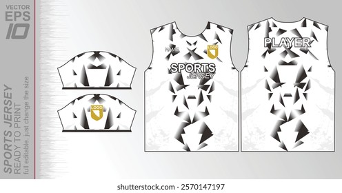 Modern ready-to-print jersey design with dynamic lines and vibrant colors. Perfect for football, basketball, cycling, or sportswear. High-quality, customizable vector file for instant printing.