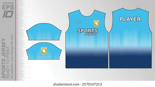 Modern ready-to-print jersey design with dynamic lines and vibrant colors. Perfect for football, basketball, cycling, or sportswear. High-quality, customizable vector file for instant printing.