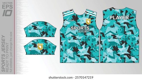 Modern ready-to-print jersey design with dynamic lines and vibrant colors. Perfect for football, basketball, cycling, or sportswear. High-quality, customizable vector file for instant printing.