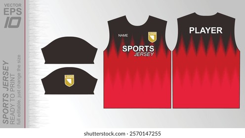 Modern ready-to-print jersey design with dynamic lines and vibrant colors. Perfect for football, basketball, cycling, or sportswear. High-quality, customizable vector file for instant printing.