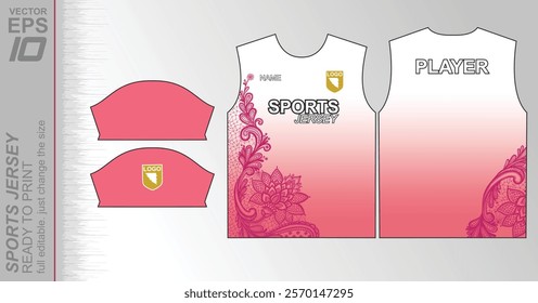 Modern ready-to-print jersey design with dynamic lines and vibrant colors. Perfect for football, basketball, cycling, or sportswear. High-quality, customizable vector file for instant printing.