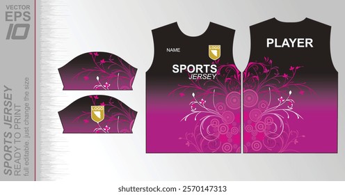 Modern ready-to-print jersey design with dynamic lines and vibrant colors. Perfect for football, basketball, cycling, or sportswear. High-quality, customizable vector file for instant printing.