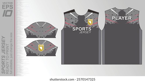 Modern ready-to-print jersey design with dynamic lines and vibrant colors. Perfect for football, basketball, cycling, or sportswear. High-quality, customizable vector file for instant printing.