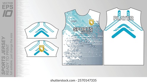 Modern ready-to-print jersey design with dynamic lines and vibrant colors. Perfect for football, basketball, cycling, or sportswear. High-quality, customizable vector file for instant printing.