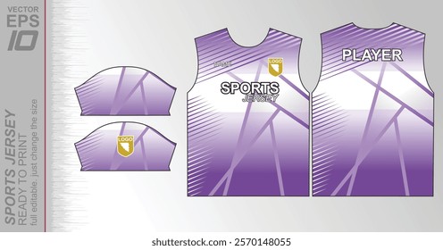 Modern ready-to-print jersey design with dynamic lines and vibrant colors. Perfect for football, basketball, cycling, or sportswear. High-quality, customizable vector file for instant printing.
