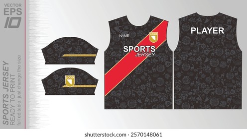 Modern ready-to-print jersey design with dynamic lines and vibrant colors. Perfect for football, basketball, cycling, or sportswear. High-quality, customizable vector file for instant printing.