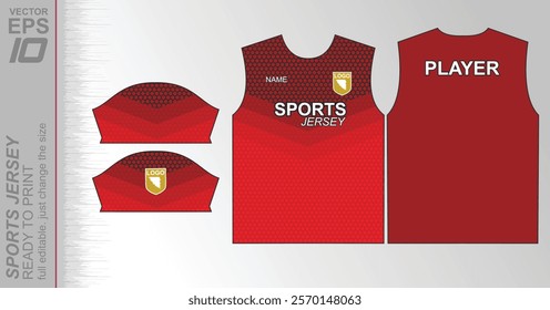 Modern ready-to-print jersey design with dynamic lines and vibrant colors. Perfect for football, basketball, cycling, or sportswear. High-quality, customizable vector file for instant printing.