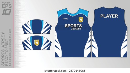 Modern ready-to-print jersey design with dynamic lines and vibrant colors. Perfect for football, basketball, cycling, or sportswear. High-quality, customizable vector file for instant printing.