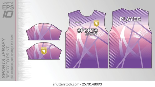 Modern ready-to-print jersey design with dynamic lines and vibrant colors. Perfect for football, basketball, cycling, or sportswear. High-quality, customizable vector file for instant printing.