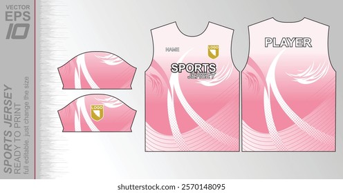 Modern ready-to-print jersey design with dynamic lines and vibrant colors. Perfect for football, basketball, cycling, or sportswear. High-quality, customizable vector file for instant printing.