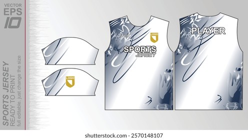 Modern ready-to-print jersey design with dynamic lines and vibrant colors. Perfect for football, basketball, cycling, or sportswear. High-quality, customizable vector file for instant printing.