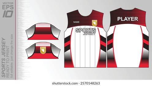 Modern ready-to-print jersey design with dynamic lines and vibrant colors. Perfect for football, basketball, cycling, or sportswear. High-quality, customizable vector file for instant printing.