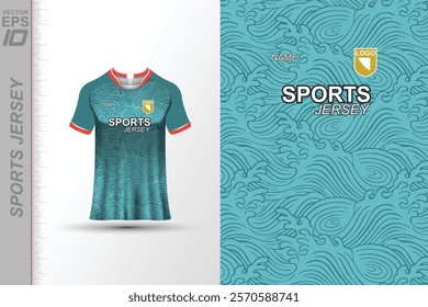 Modern ready-to-print jersey design with dynamic lines and vibrant colors. Perfect for football, basketball, cycling, or sportswear. High-quality, customizable vector file for instant printing.