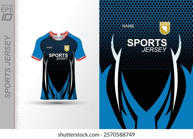 Modern ready-to-print jersey design with dynamic lines and vibrant colors. Perfect for football, basketball, cycling, or sportswear. High-quality, customizable vector file for instant printing.