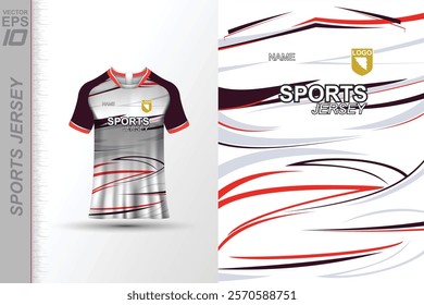 Modern ready-to-print jersey design with dynamic lines and vibrant colors. Perfect for football, basketball, cycling, or sportswear. High-quality, customizable vector file for instant printing.