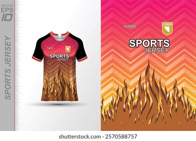 Modern ready-to-print jersey design with dynamic lines and vibrant colors. Perfect for football, basketball, cycling, or sportswear. High-quality, customizable vector file for instant printing.