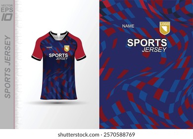 Modern ready-to-print jersey design with dynamic lines and vibrant colors. Perfect for football, basketball, cycling, or sportswear. High-quality, customizable vector file for instant printing.