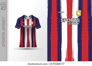 Modern ready-to-print jersey design with dynamic lines and vibrant colors. Perfect for football, basketball, cycling, or sportswear. High-quality, customizable vector file for instant printing.