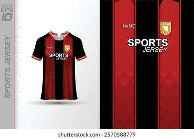 Modern ready-to-print jersey design with dynamic lines and vibrant colors. Perfect for football, basketball, cycling, or sportswear. High-quality, customizable vector file for instant printing.