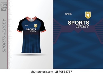 Modern ready-to-print jersey design with dynamic lines and vibrant colors. Perfect for football, basketball, cycling, or sportswear. High-quality, customizable vector file for instant printing.