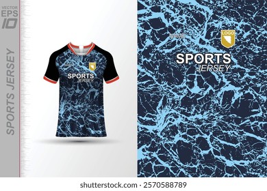 Modern ready-to-print jersey design with dynamic lines and vibrant colors. Perfect for football, basketball, cycling, or sportswear. High-quality, customizable vector file for instant printing.