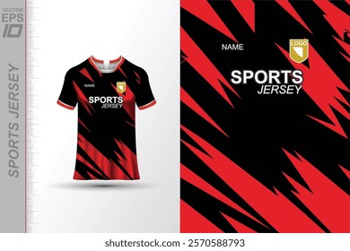 Modern ready-to-print jersey design with dynamic lines and vibrant colors. Perfect for football, basketball, cycling, or sportswear. High-quality, customizable vector file for instant printing.