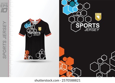 Modern ready-to-print jersey design with dynamic lines and vibrant colors. Perfect for football, basketball, cycling, or sportswear. High-quality, customizable vector file for instant printing.