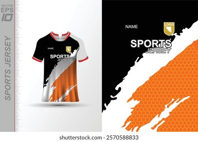 Modern ready-to-print jersey design with dynamic lines and vibrant colors. Perfect for football, basketball, cycling, or sportswear. High-quality, customizable vector file for instant printing.