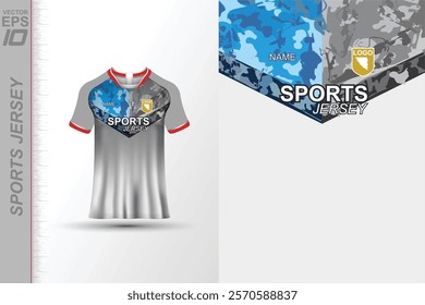 Modern ready-to-print jersey design with dynamic lines and vibrant colors. Perfect for football, basketball, cycling, or sportswear. High-quality, customizable vector file for instant printing.