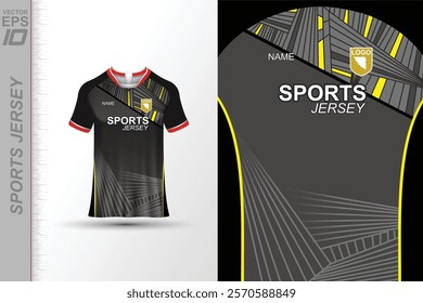 Modern ready-to-print jersey design with dynamic lines and vibrant colors. Perfect for football, basketball, cycling, or sportswear. High-quality, customizable vector file for instant printing.