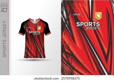 Modern ready-to-print jersey design with dynamic lines and vibrant colors. Perfect for football, basketball, cycling, or sportswear. High-quality, customizable vector file for instant printing.