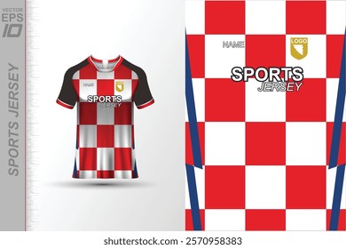 Modern ready-to-print jersey design with dynamic lines and vibrant colors. Perfect for football, basketball, cycling, or sportswear. High-quality, customizable vector file for instant printing.